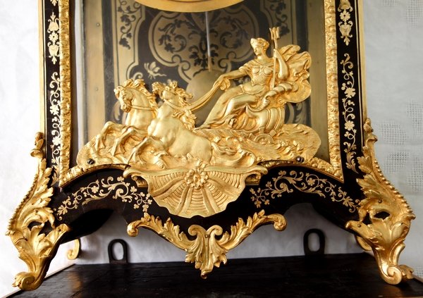 Large Pendulum Clock And Its Louis XIV-era Console Table By Jean Varin, Featuring Boulle Marquetry-photo-4