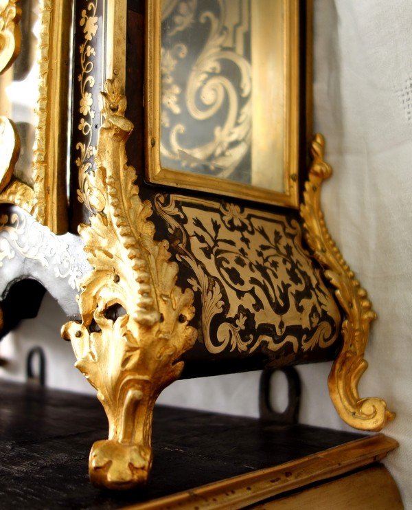 Large Pendulum Clock And Its Louis XIV-era Console Table By Jean Varin, Featuring Boulle Marquetry-photo-1