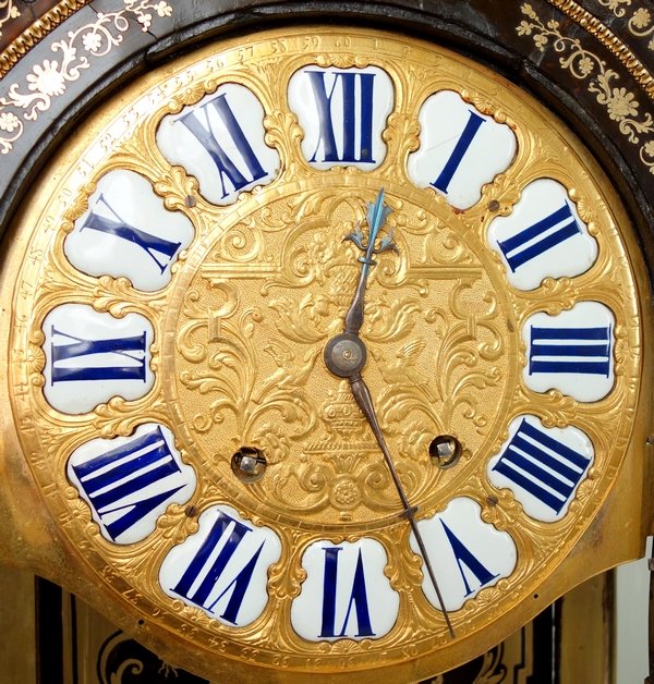 Large Pendulum Clock And Its Louis XIV-era Console Table By Jean Varin, Featuring Boulle Marquetry-photo-2