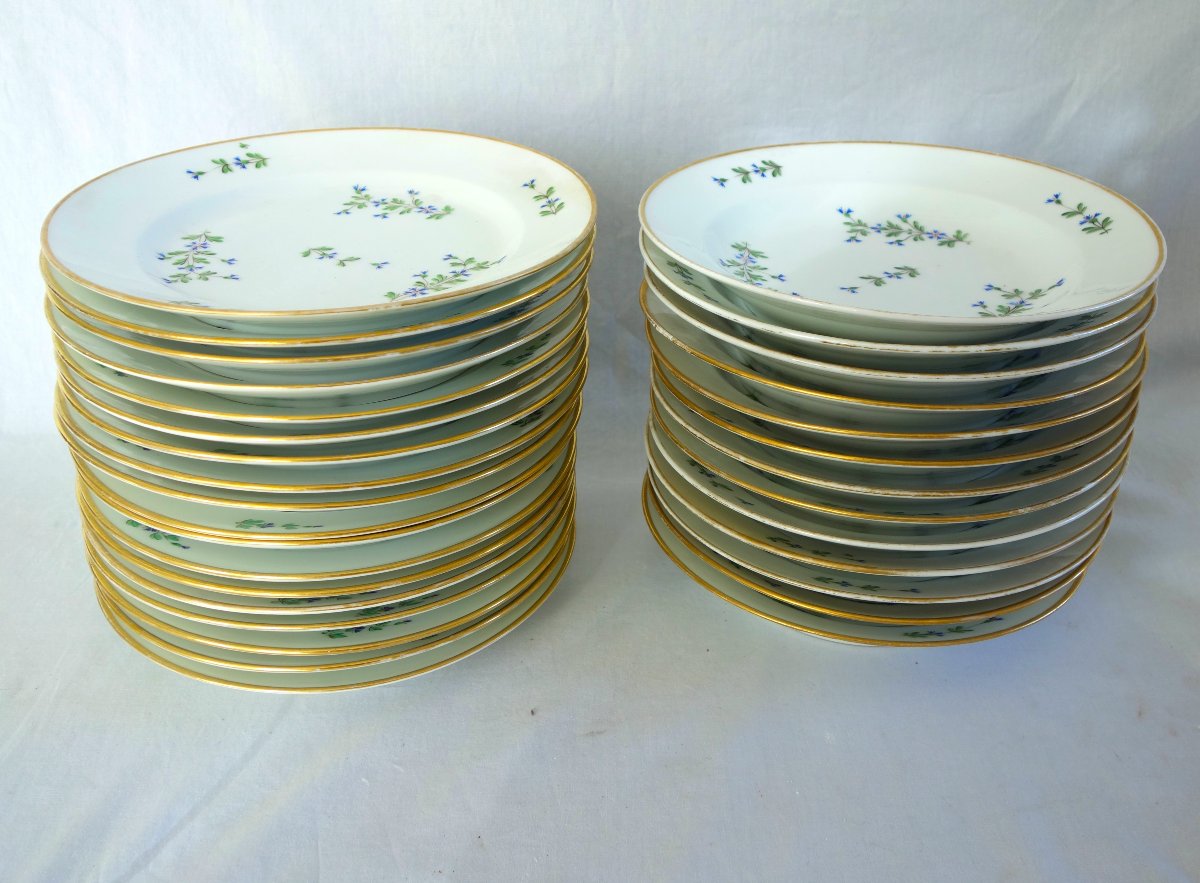 Dihl & Guerhard Manufactory - Barbeaux Tableware Set - 43 Pieces - Empire Period-photo-6