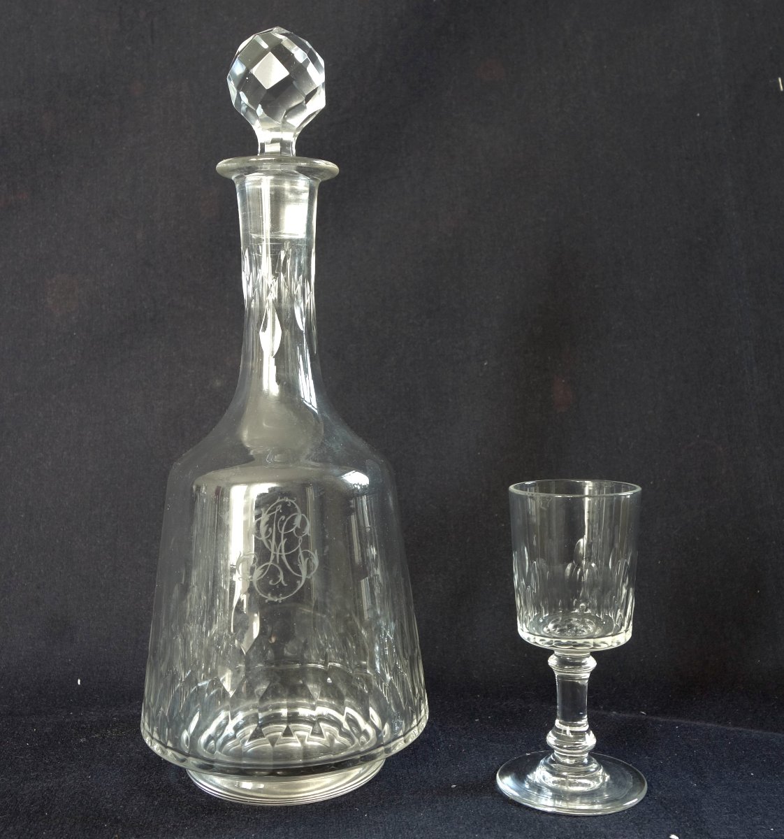 Baccarat - Liqueur Set For 8, Cut Crystal, Champigny Model-photo-2