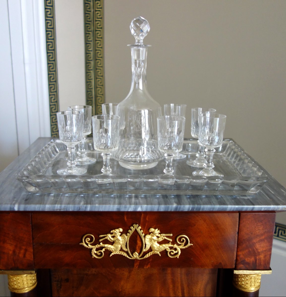 Baccarat - Liqueur Set For 8, Cut Crystal, Champigny Model