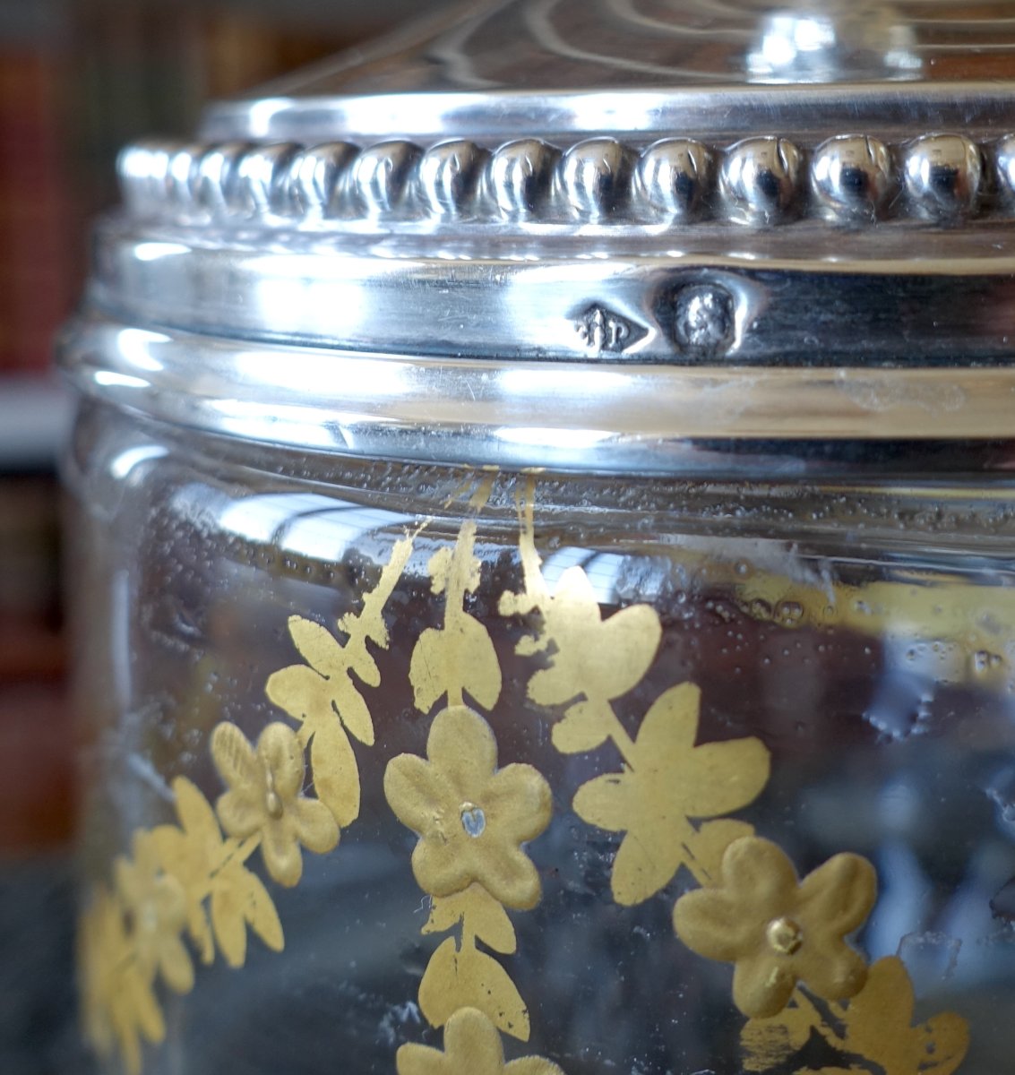 Baccarat And Puiforcat—large Box In Gilded Crystal With A Solid Silver Minerve Lid-photo-5