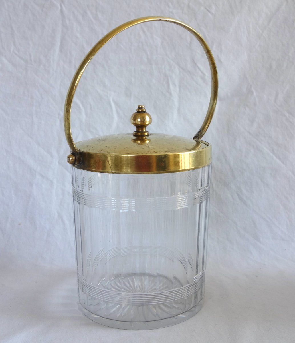 Baccarat - Cut Crystal Cookie Jar - Chicago Model From The 1916 Catalog-photo-2