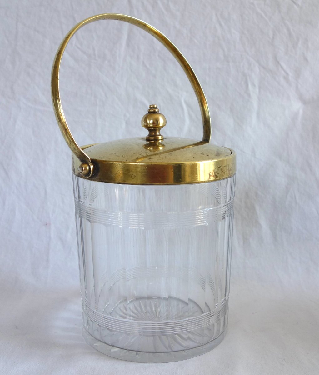 Baccarat - Cut Crystal Cookie Jar - Chicago Model From The 1916 Catalog-photo-3