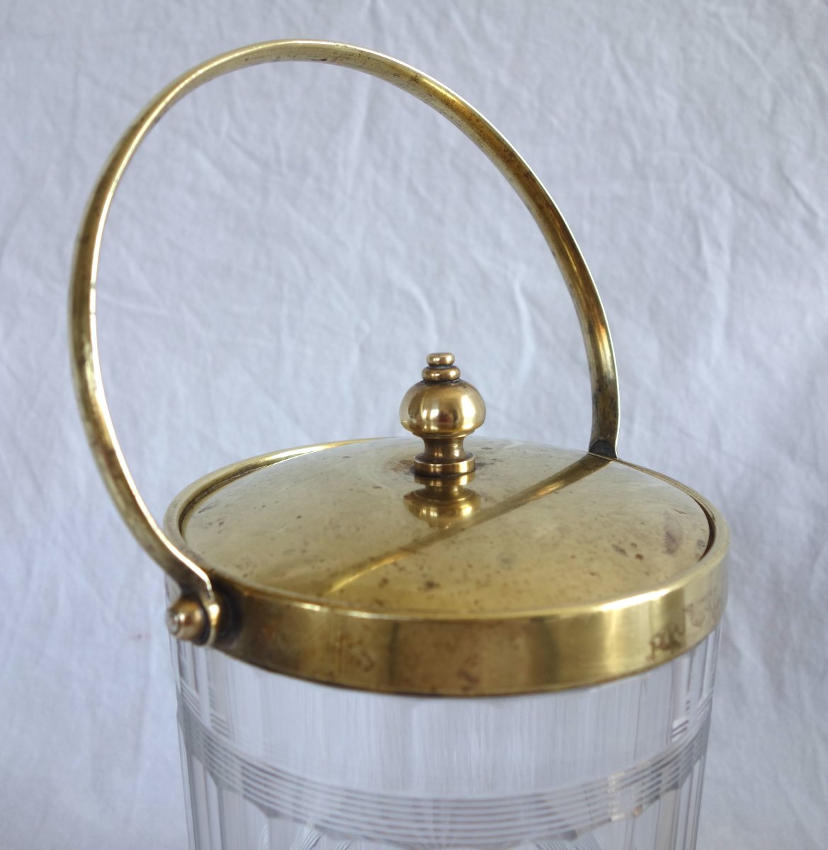 Baccarat - Cut Crystal Cookie Jar - Chicago Model From The 1916 Catalog-photo-5