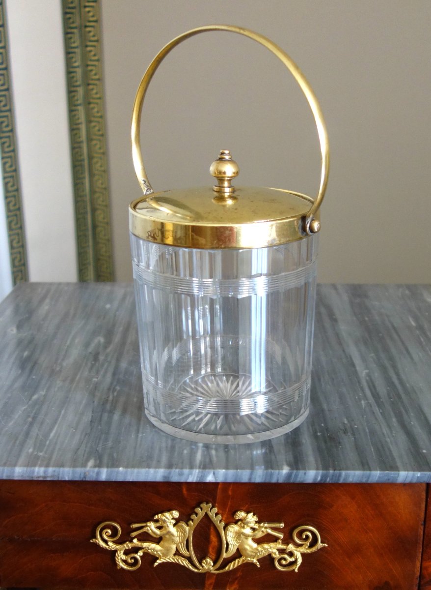 Baccarat - Cut Crystal Cookie Jar - Chicago Model From The 1916 Catalog