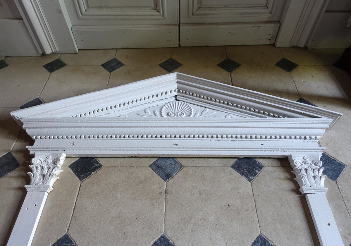 Chambranle, entourage de porte néoclassique d'époque Restauration vers 1820 - bois laqué -photo-3
