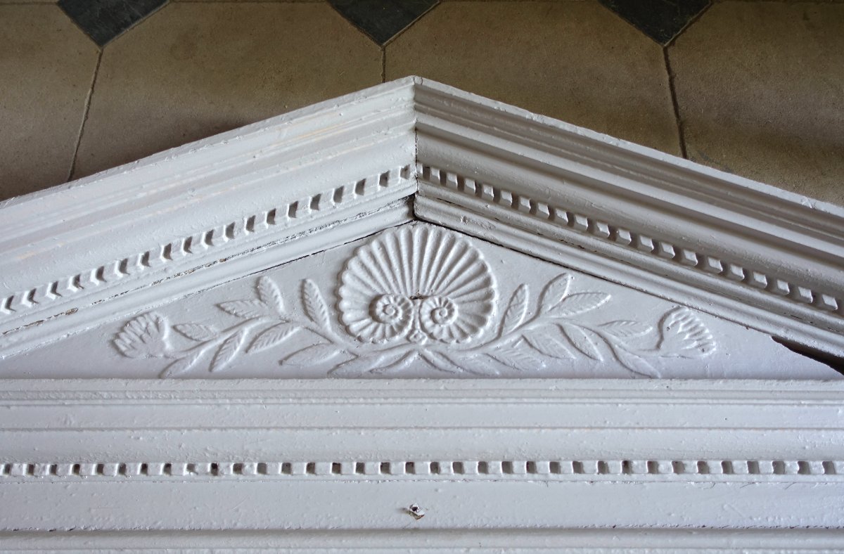 Chambranle, entourage de porte néoclassique d'époque Restauration vers 1820 - bois laqué -photo-1