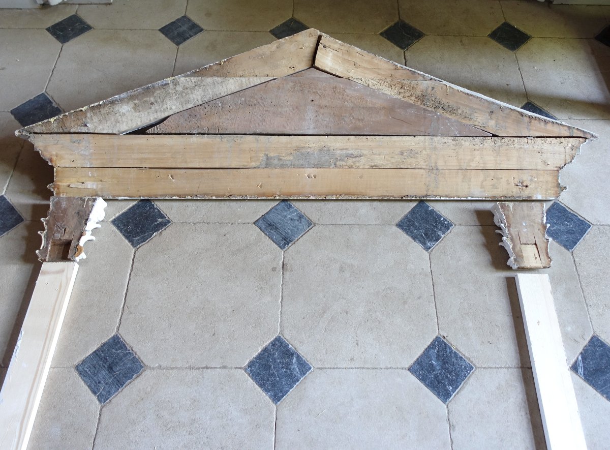 Chambranle, entourage de porte néoclassique d'époque Restauration vers 1820 - bois laqué -photo-3
