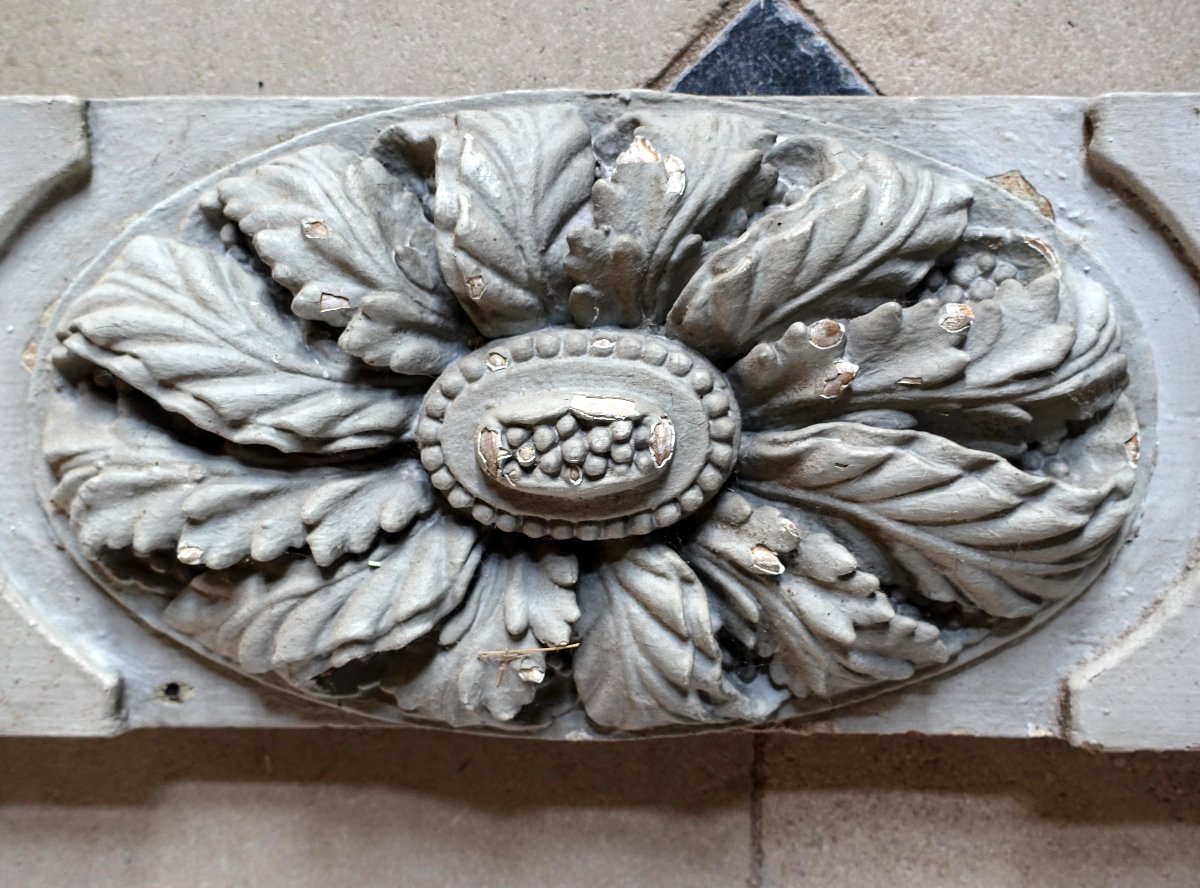 Paire de panneaux de boiserie d'époque Louis XVI pour plafond, poutre ou usage mural 18e siècle-photo-3
