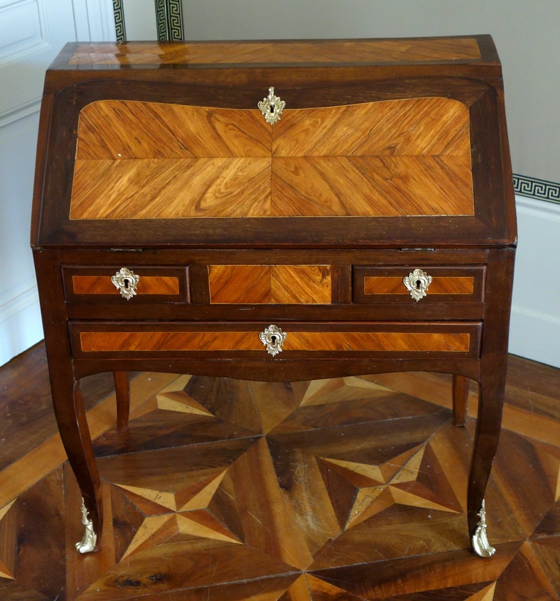 Vintage Louis XV-style Children's Sloping Desk With Marquetry—circa 1760-photo-2