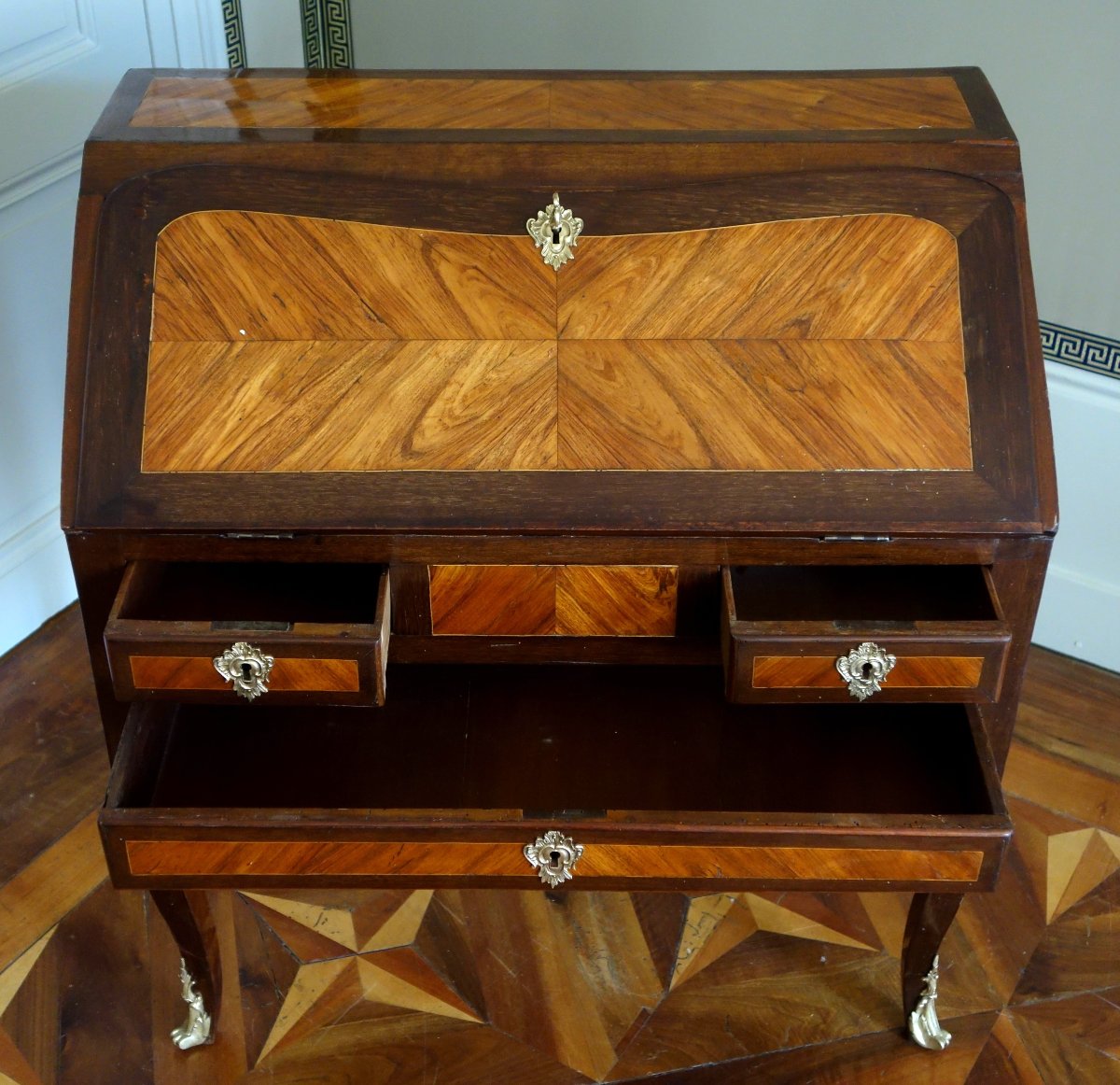 Vintage Louis XV-style Children's Sloping Desk With Marquetry—circa 1760-photo-3