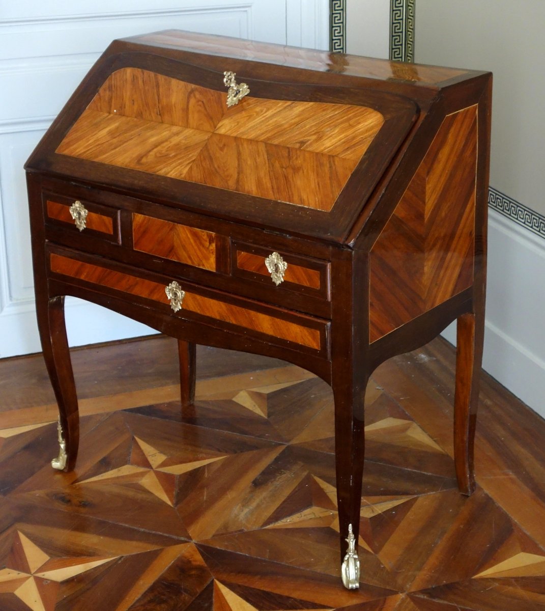 Vintage Louis XV-style Children's Sloping Desk With Marquetry—circa 1760-photo-4