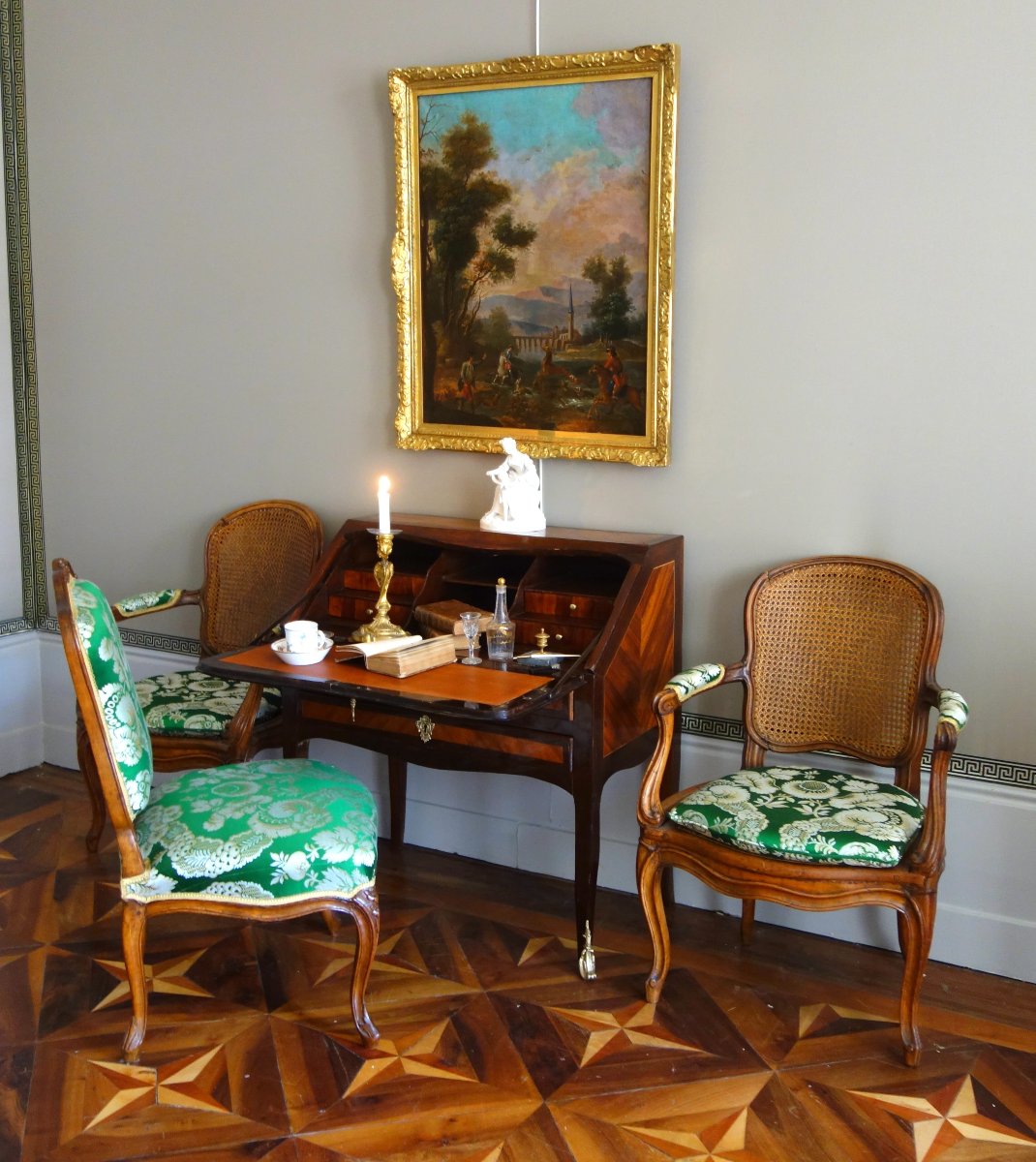 Vintage Louis XV-style Children's Sloping Desk With Marquetry—circa 1760-photo-7