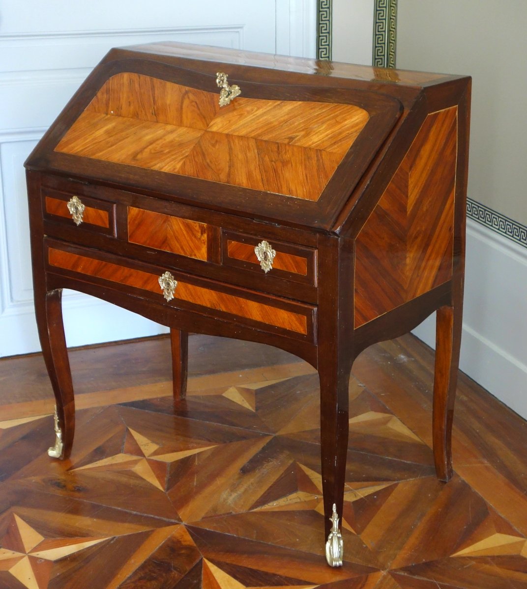 Vintage Louis XV-style Children's Sloping Desk With Marquetry—circa 1760