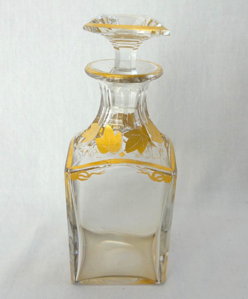 Baccarat Whiskey Or Cognac Decanter In Gilded Crystal From The Napoleon III Era-photo-3