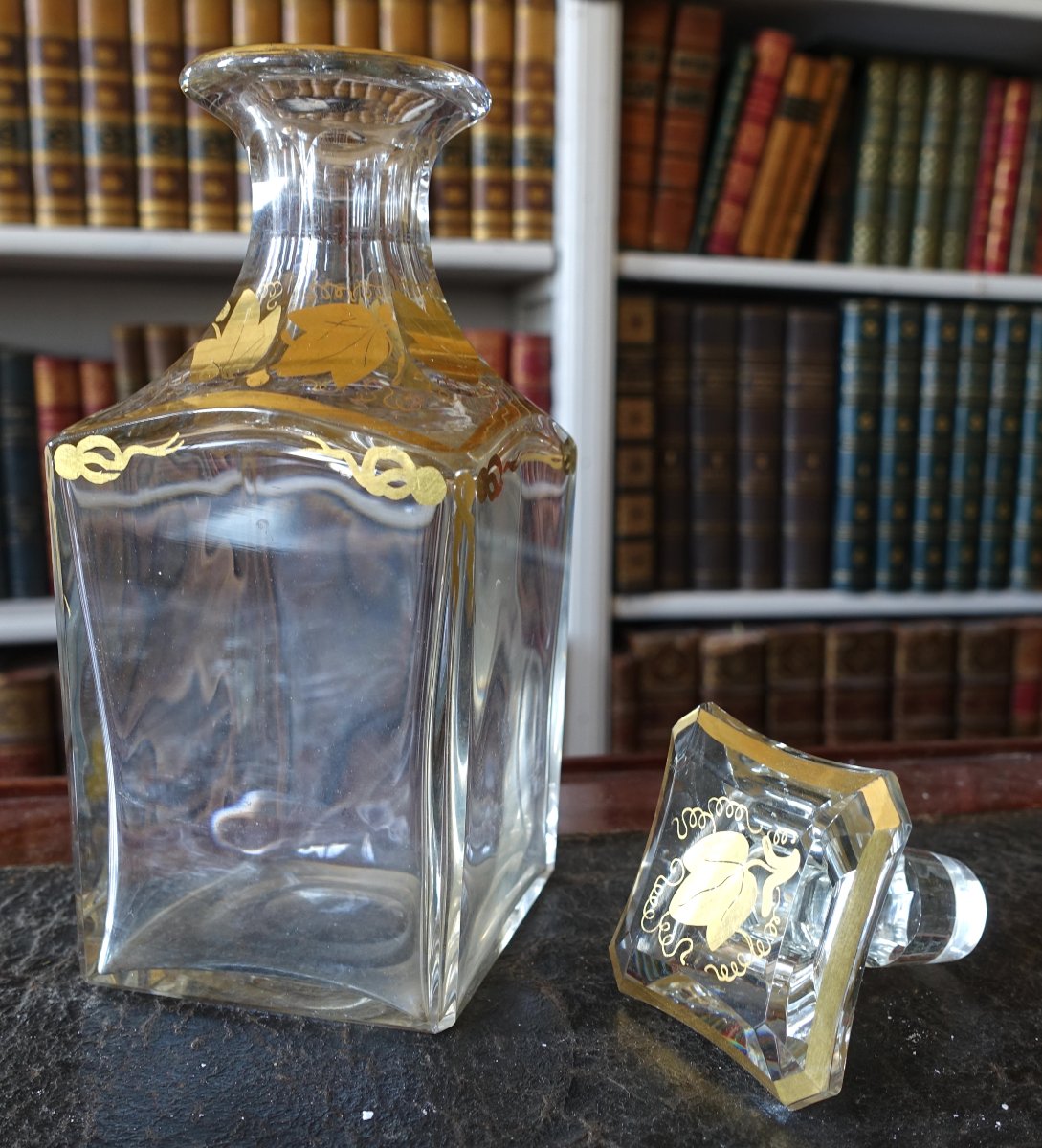 Baccarat Whiskey Or Cognac Decanter In Gilded Crystal From The Napoleon III Era-photo-3
