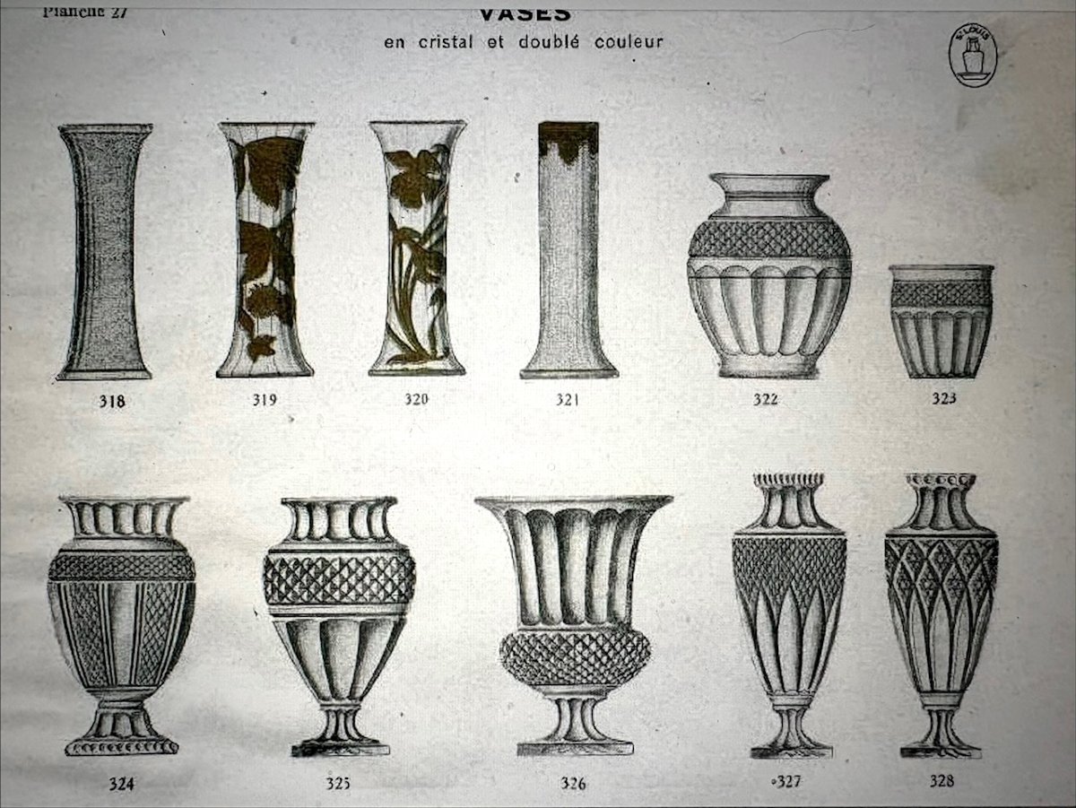 Saint Louis Grand vase ovoide style Empire en cristal de Saint Louis finement taillé - 35,5cm-photo-6