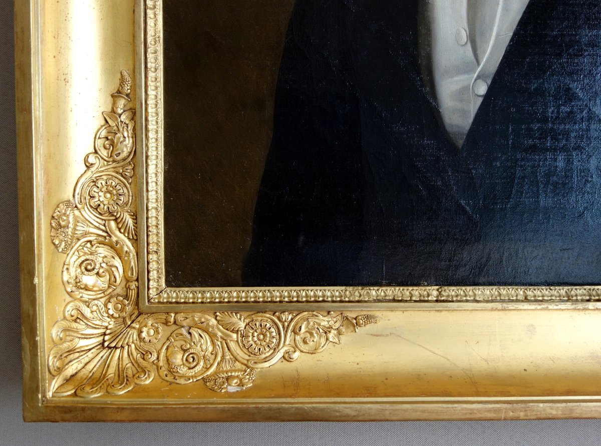Madame Dubasty - portrait d'homme de la grande bourgeoisie d'époque restauration, HST - signé-photo-3