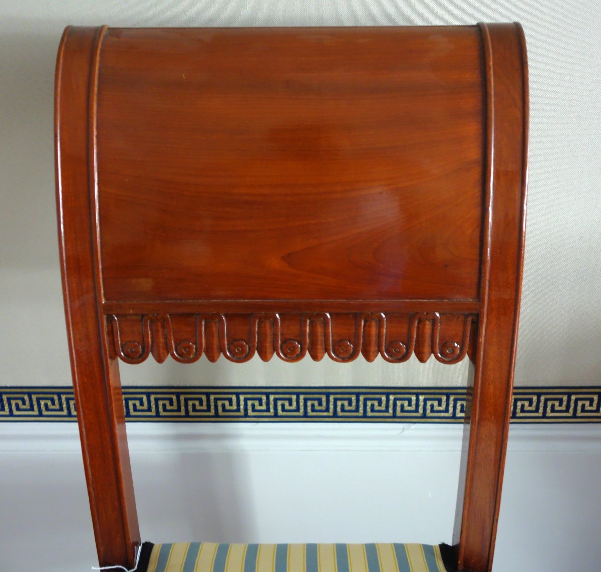 Pair Of Etruscan-style Mahogany Chairs Attributed To Henri Jacob—directoire Period-photo-4