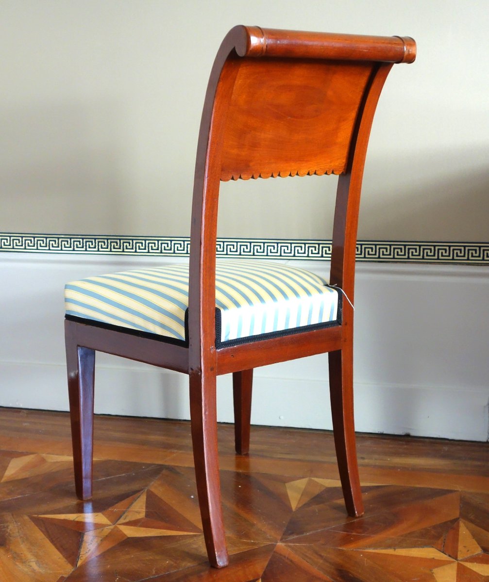 Pair Of Etruscan-style Mahogany Chairs Attributed To Henri Jacob—directoire Period-photo-3
