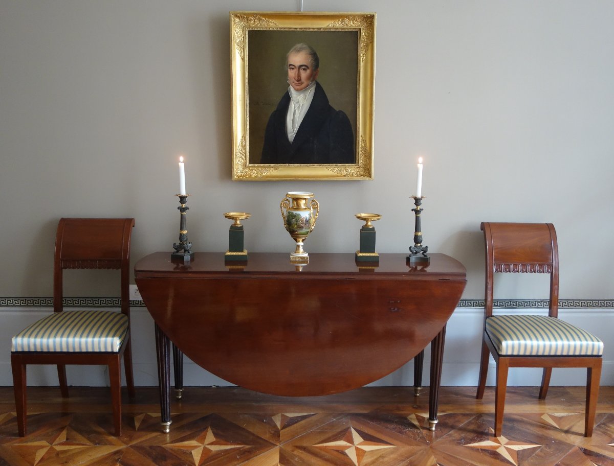 Pair Of Etruscan-style Mahogany Chairs Attributed To Henri Jacob—directoire Period-photo-8