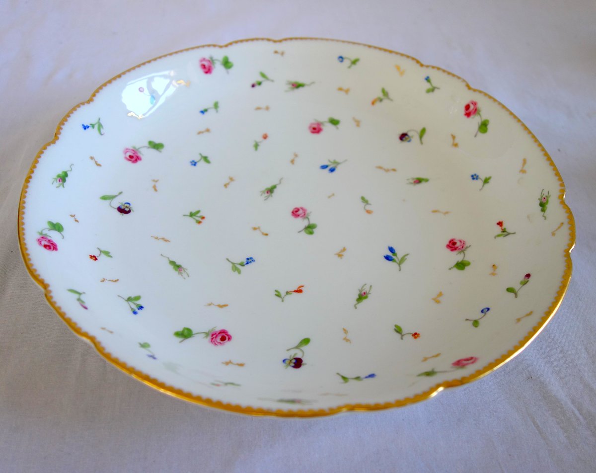 Nyon: Pair Of Porcelain Bowls Or Fruit Bowls With Polychrome And Gold Decoration—late 18th Century, Signed-photo-4