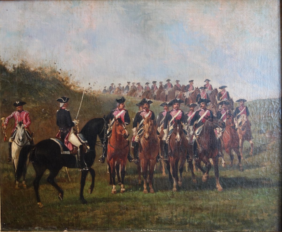 Louis Bombled: Squadron Of The Royal-normandy Cavalry Regiment Between 1762 And 1767—signed-photo-3