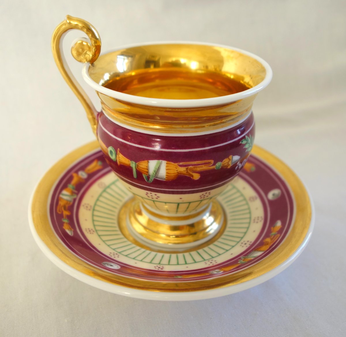 Porcelain Coffee Cup From The Empire And Restoration Periods-photo-3