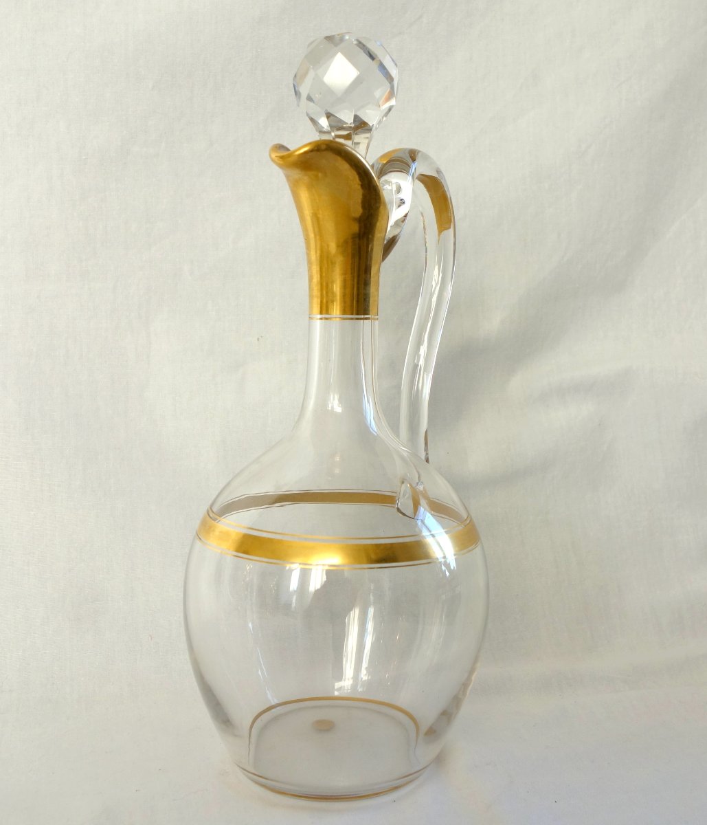 Baccarat - Crystal Ewer With Fine Gold Plating - Paper Label-photo-4