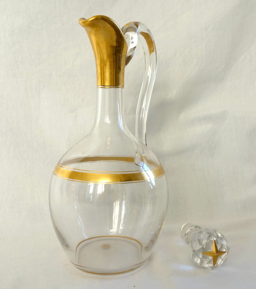 Baccarat - Crystal Ewer With Fine Gold Plating - Paper Label-photo-1