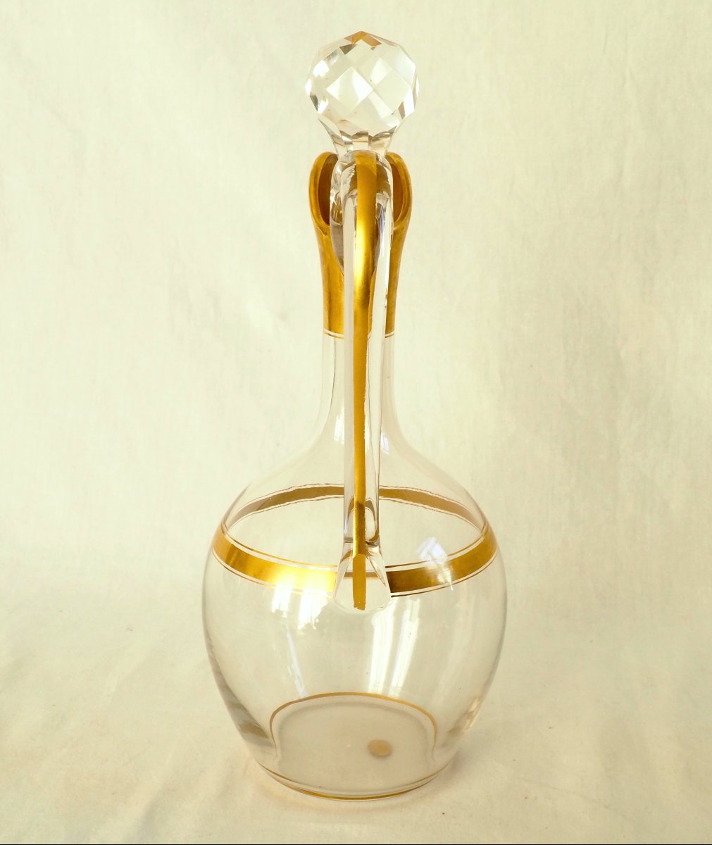 Baccarat - Crystal Ewer With Fine Gold Plating - Paper Label-photo-3