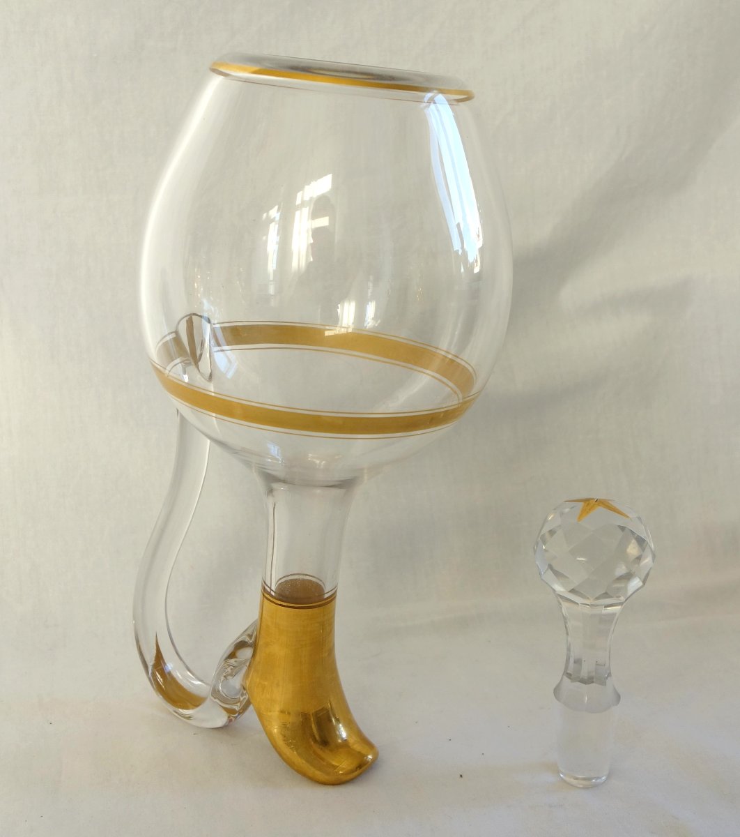 Baccarat - Crystal Ewer With Fine Gold Plating - Paper Label-photo-6