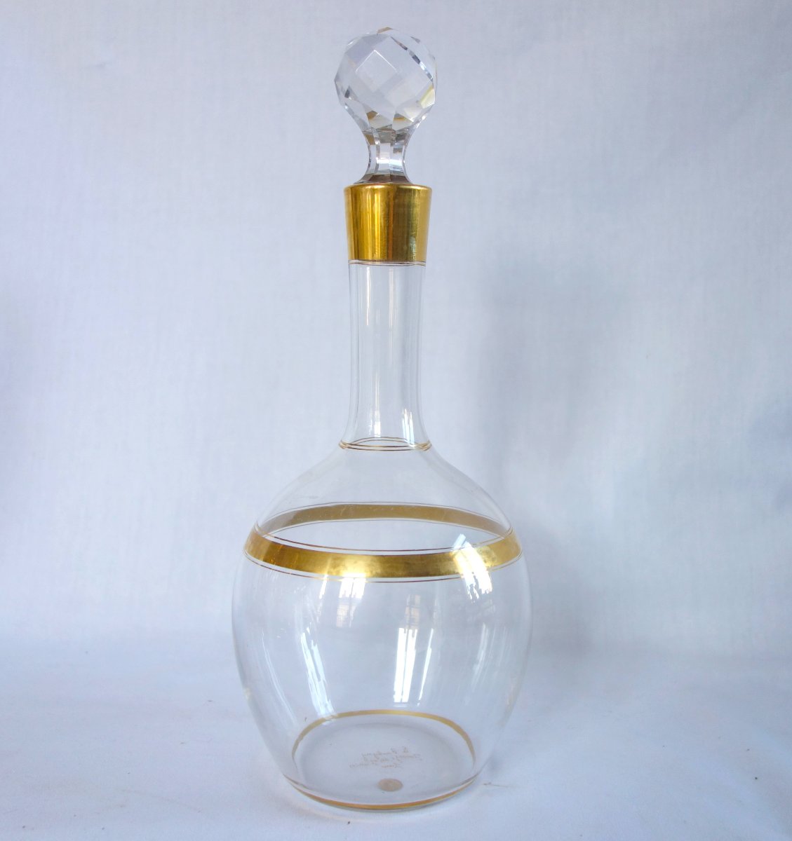Baccarat And L. Boutigny In Paris — Fine Gold-plated Crystal Decanter — Paper Label-photo-2