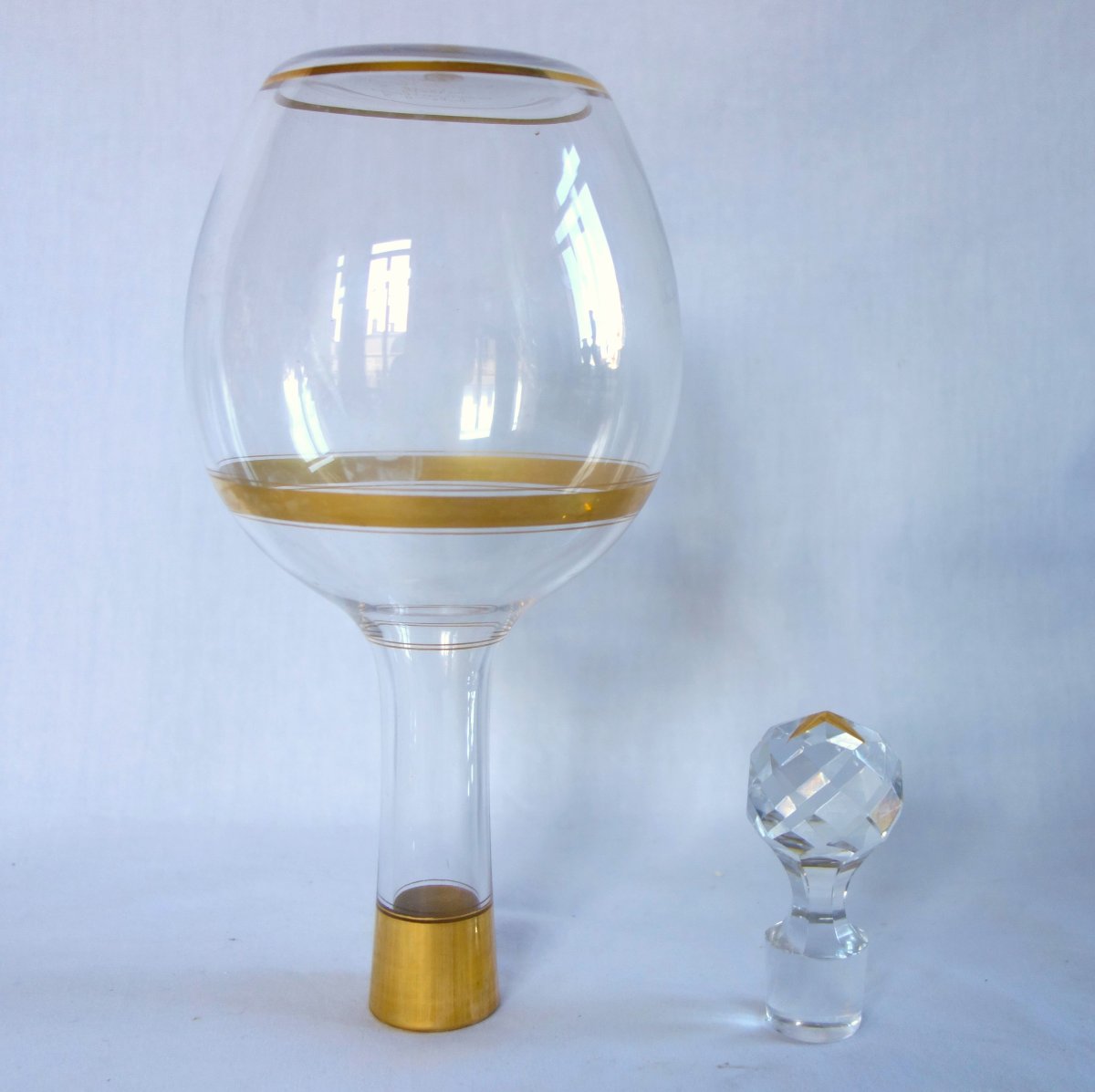 Baccarat And L. Boutigny In Paris — Fine Gold-plated Crystal Decanter — Paper Label-photo-1