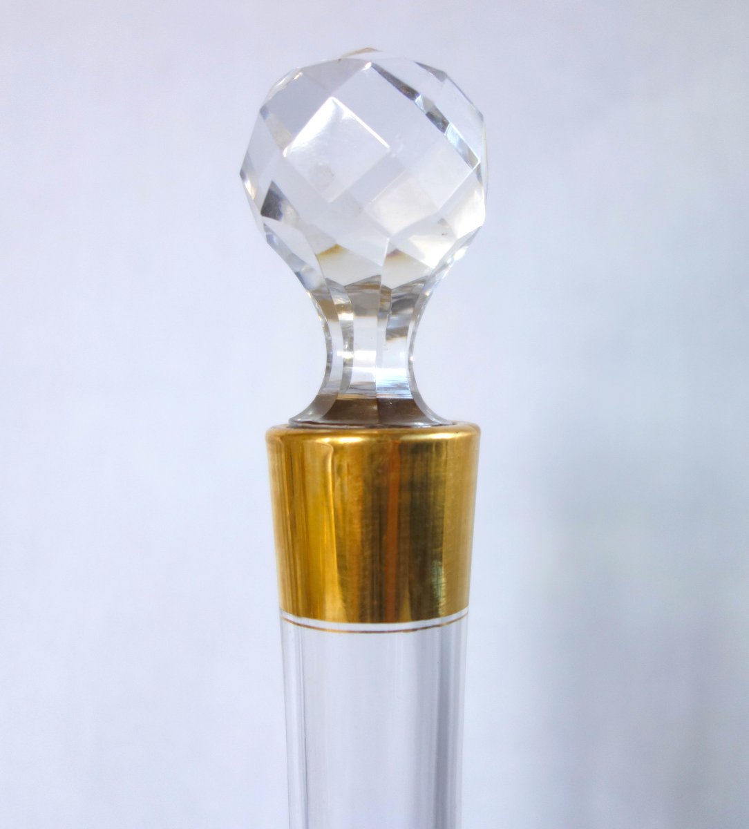 Baccarat And L. Boutigny In Paris — Fine Gold-plated Crystal Decanter — Paper Label-photo-2