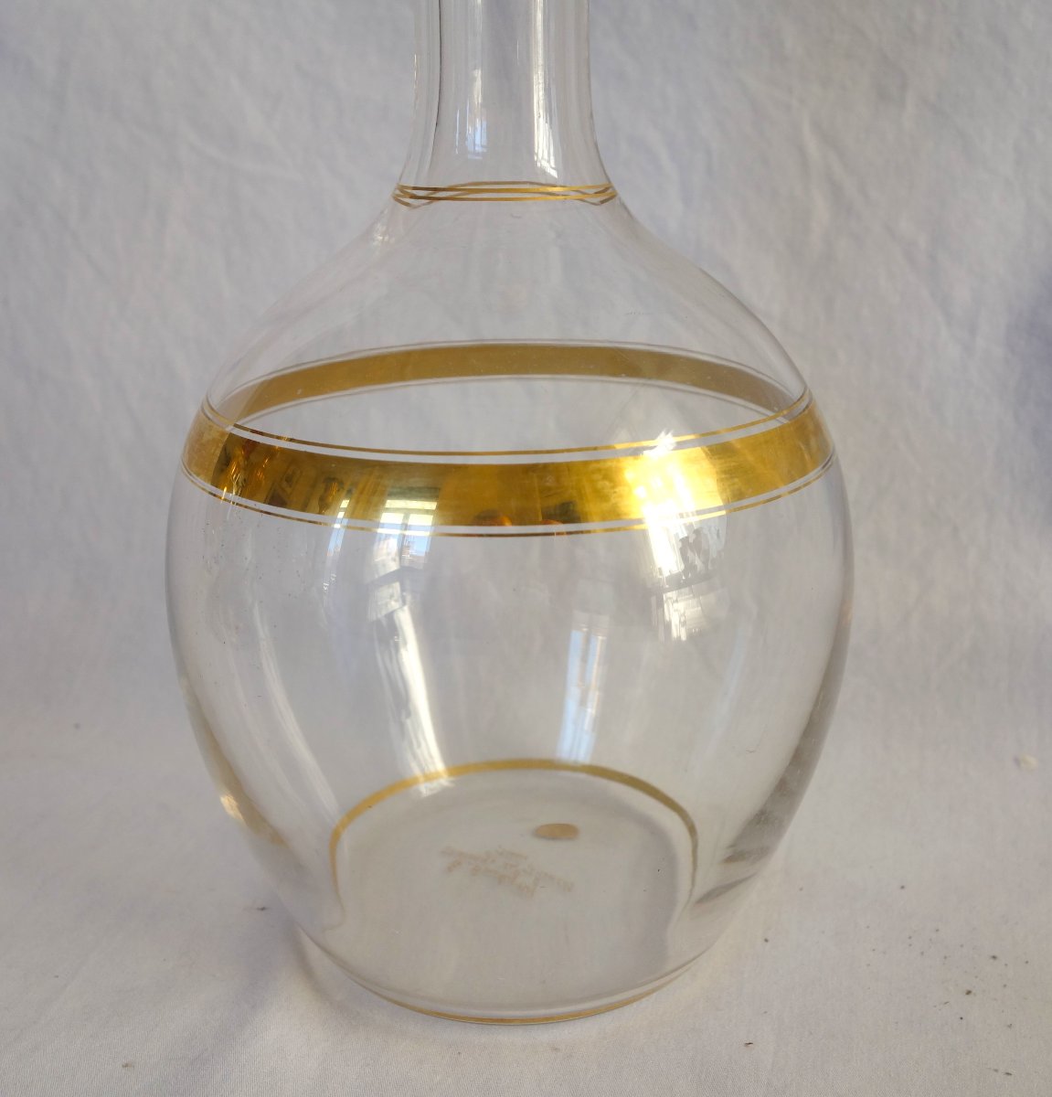 Baccarat And L. Boutigny In Paris — Fine Gold-plated Crystal Decanter — Paper Label-photo-4