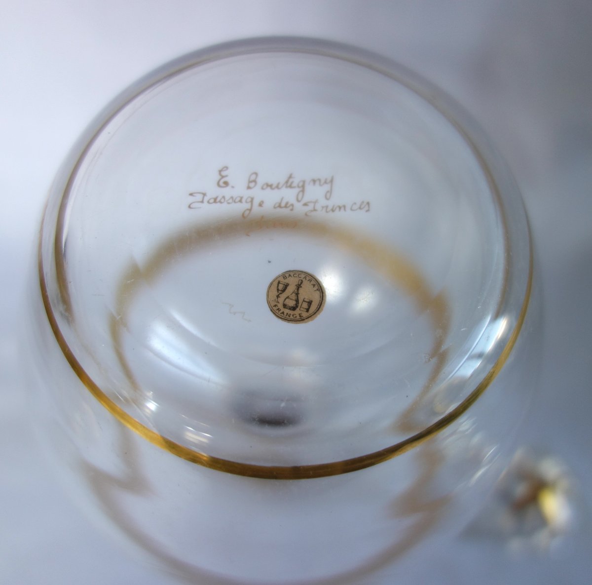 Baccarat And L. Boutigny In Paris — Fine Gold-plated Crystal Decanter — Paper Label-photo-5