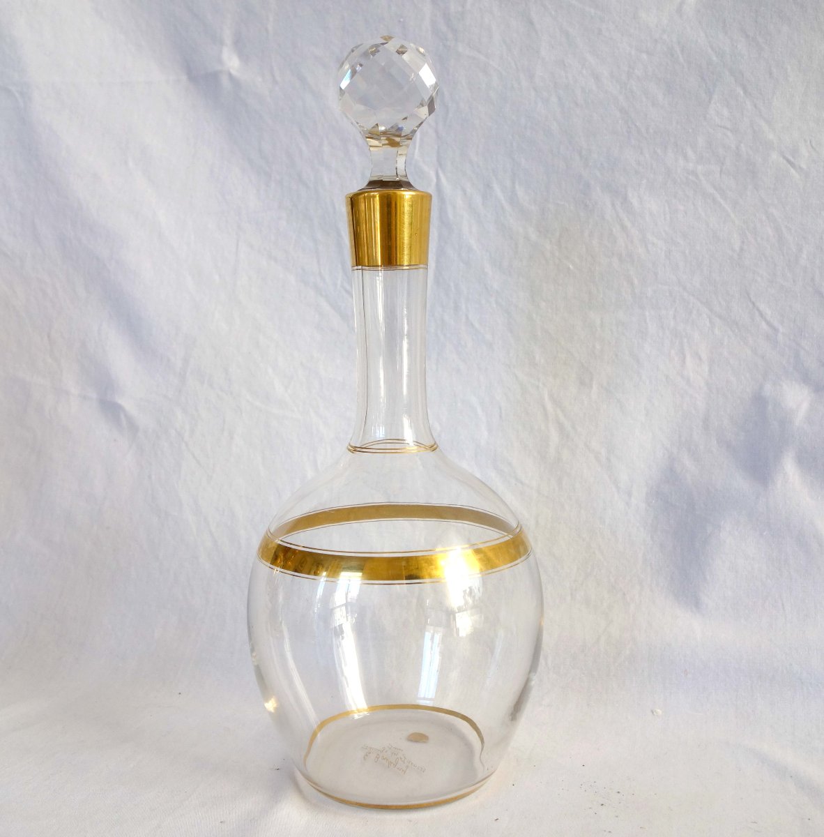 Baccarat And L. Boutigny In Paris — Fine Gold-plated Crystal Decanter — Paper Label