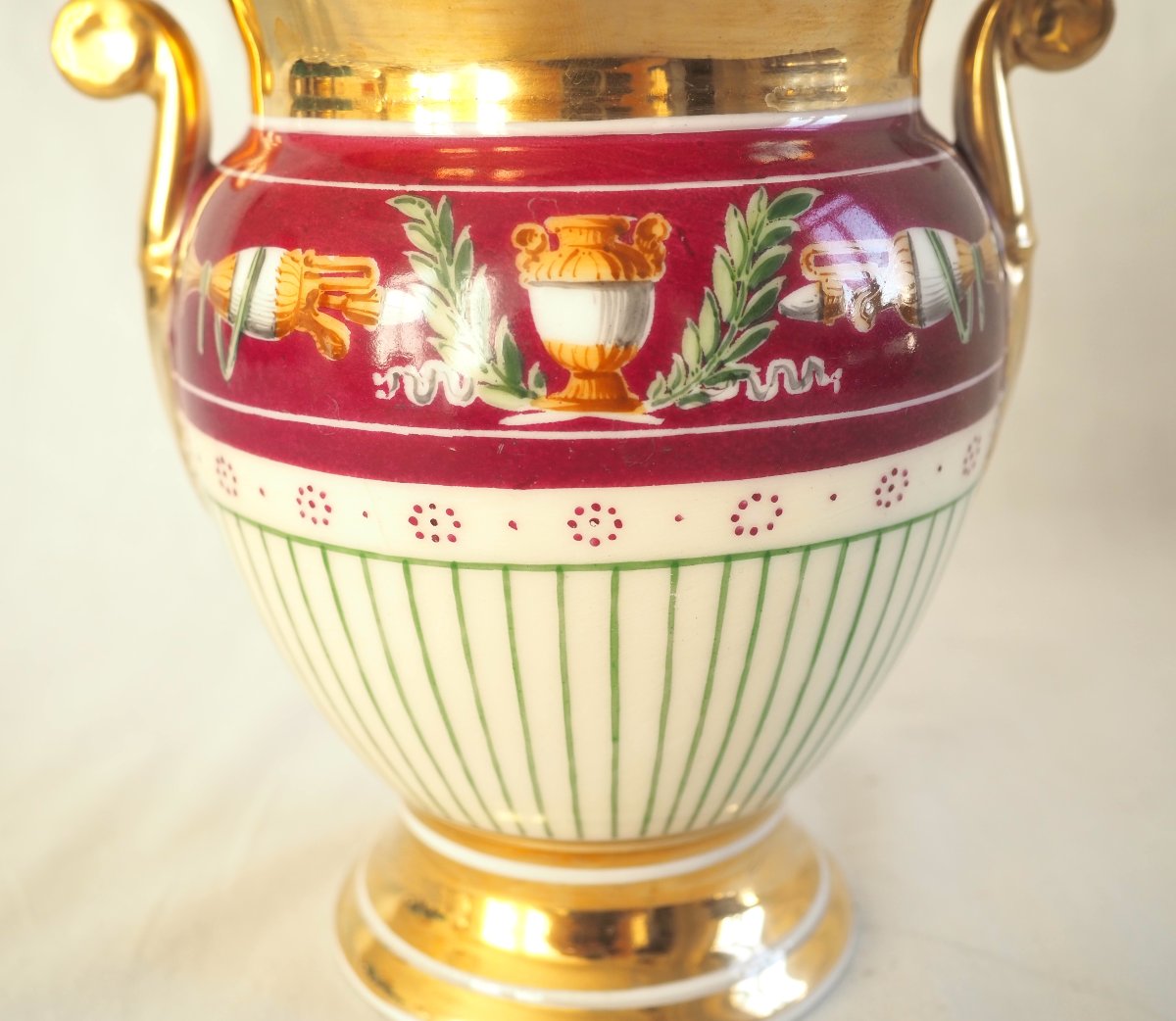 Sucrier en porcelaine d'époque Empire Restauration attribué à la Manufacture Lebon Halley-photo-2