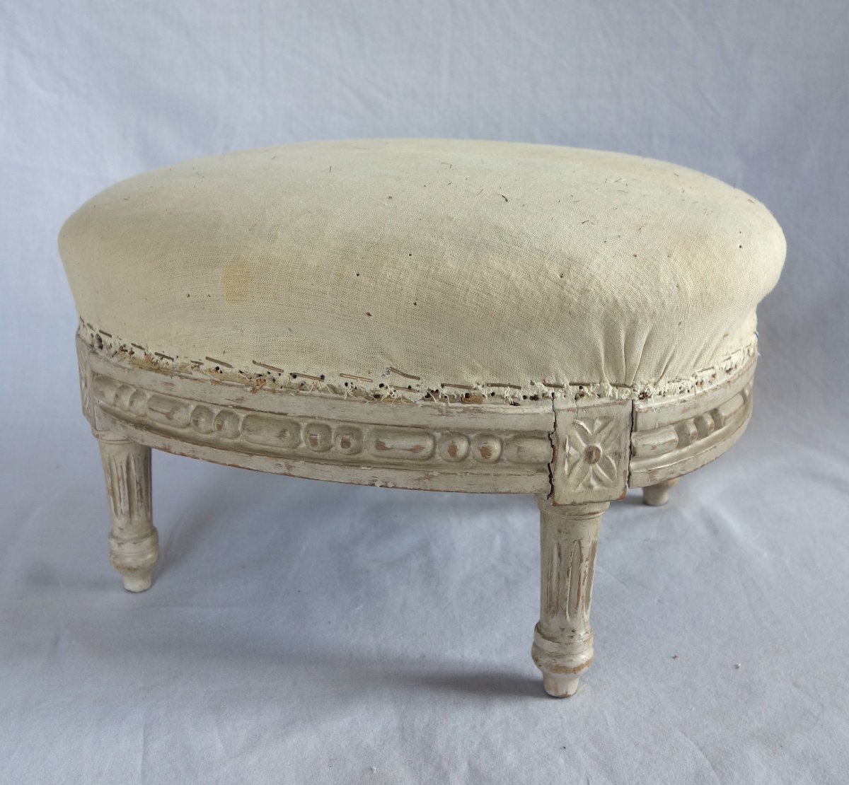 Louis XVI-style Footstool, Upholsterable Upon Request-photo-1