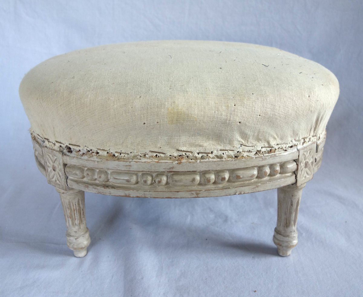 Louis XVI-style Footstool, Upholsterable Upon Request-photo-5