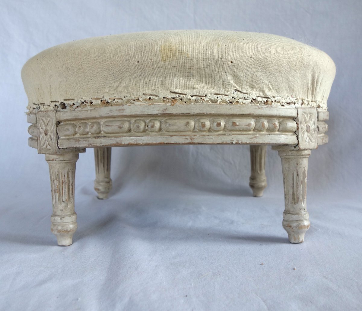 Louis XVI-style Footstool, Upholsterable Upon Request-photo-6