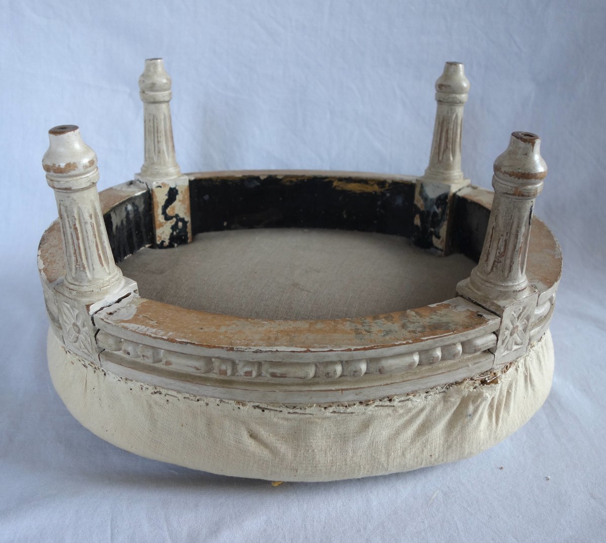 Louis XVI-style Footstool, Upholsterable Upon Request-photo-8
