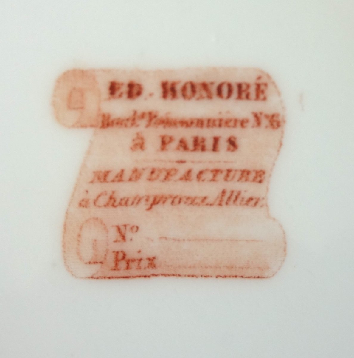 Manufacture Honoré - Grand plat à poisson ou Asperges en porcelaine blanc et or - signé-photo-3