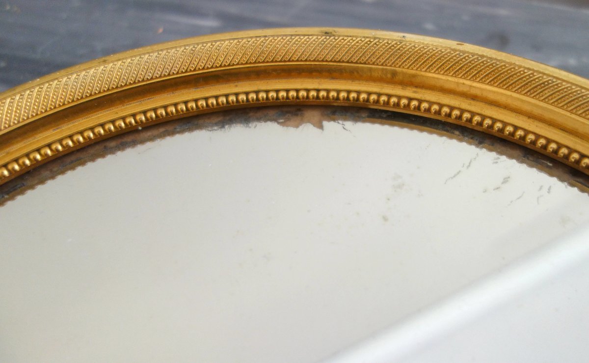 Gilded Bronze Table Tray With A Mercury Mirror, Empire Period-photo-6