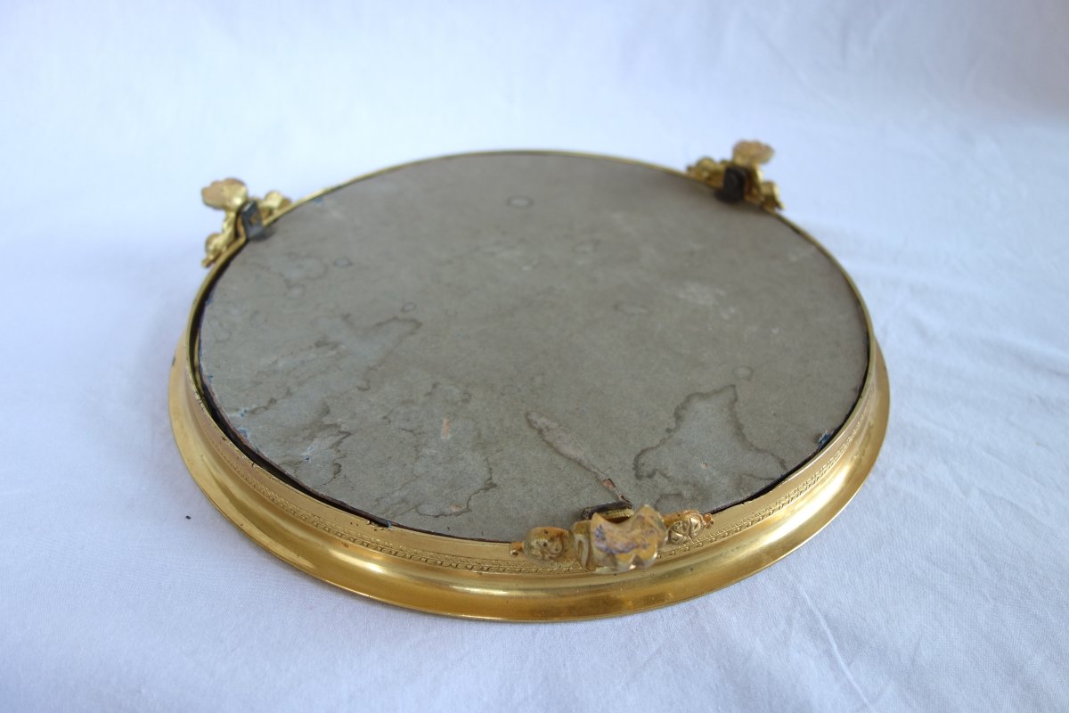 Gilded Bronze Table Tray With A Mercury Mirror, Empire Period-photo-7