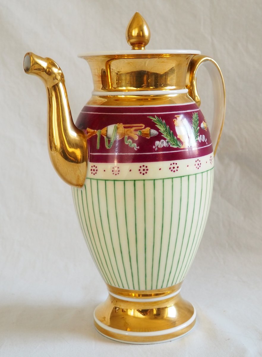 Coffee Pot, Porcelain From The Empire And Restoration Periods, Attributed To The Lebon Halley Manufactory -photo-1