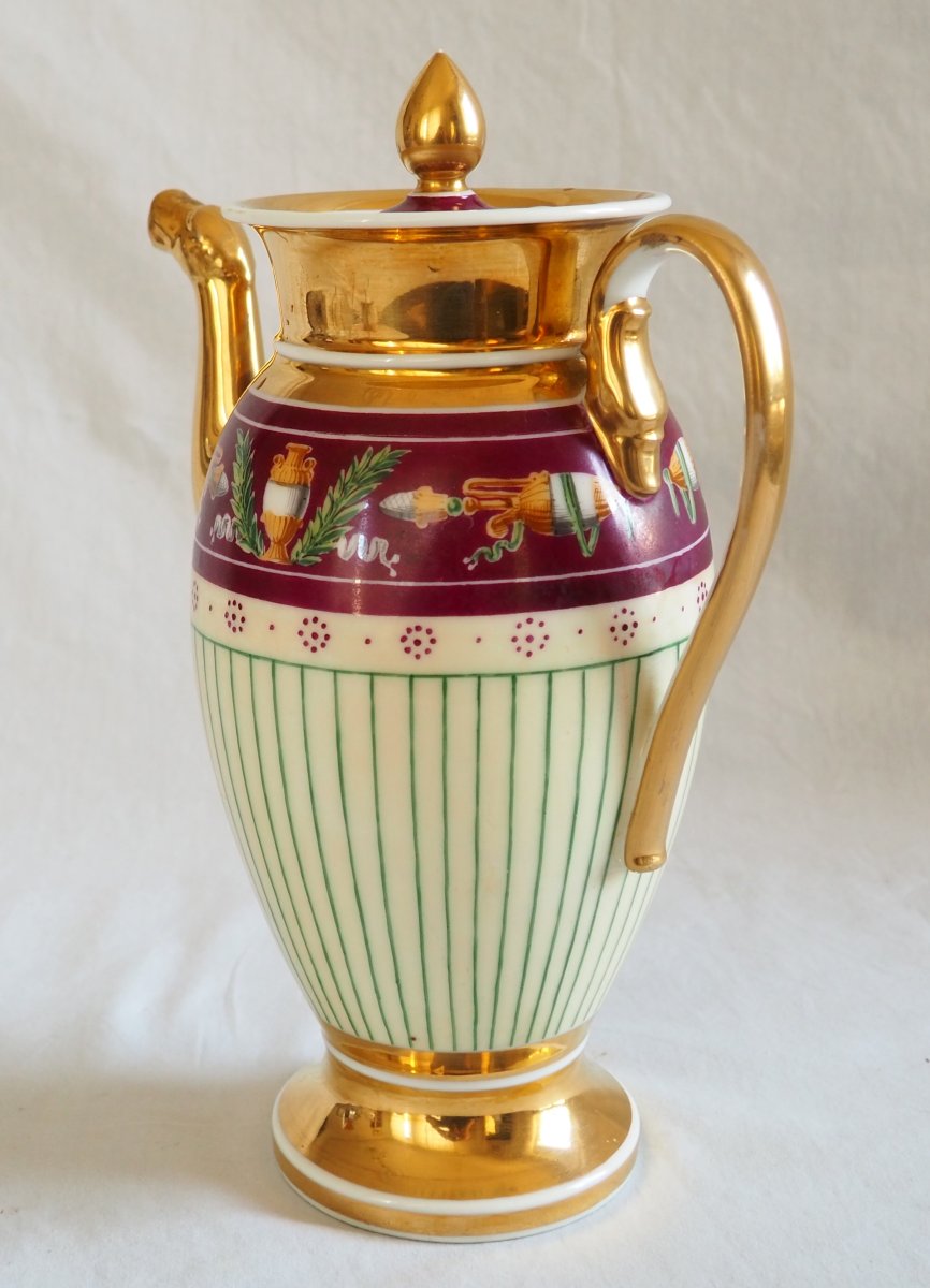 Coffee Pot, Porcelain From The Empire And Restoration Periods, Attributed To The Lebon Halley Manufactory -photo-2